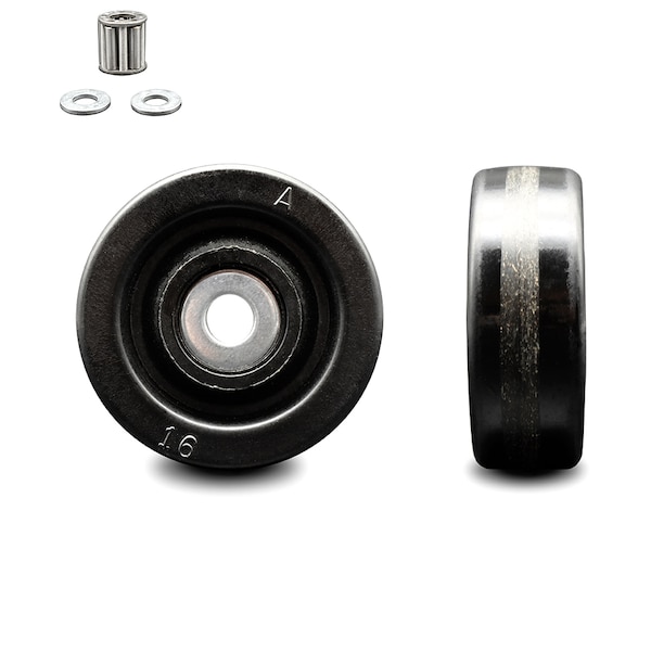 SCC - 3" Phenolic Wheel Only w/Roller Bearing - 1/2" Bore - 500 lbs Capacity